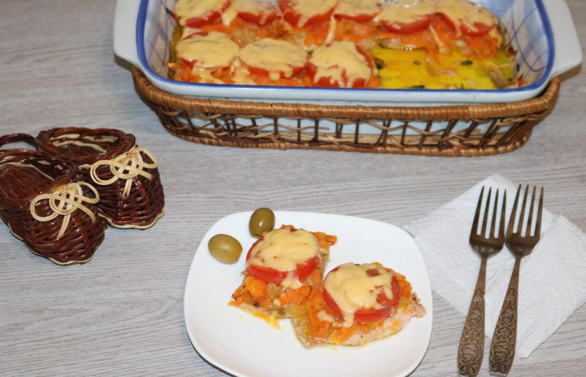 1. Этап. Горбуша с помидорами и сыром в духовке: Ароматная горбуша готова.