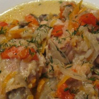 Курица с грибами и овощами