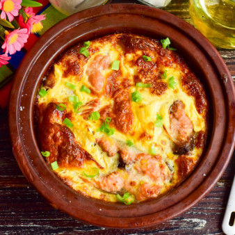 Горбуша в омлете в духовке