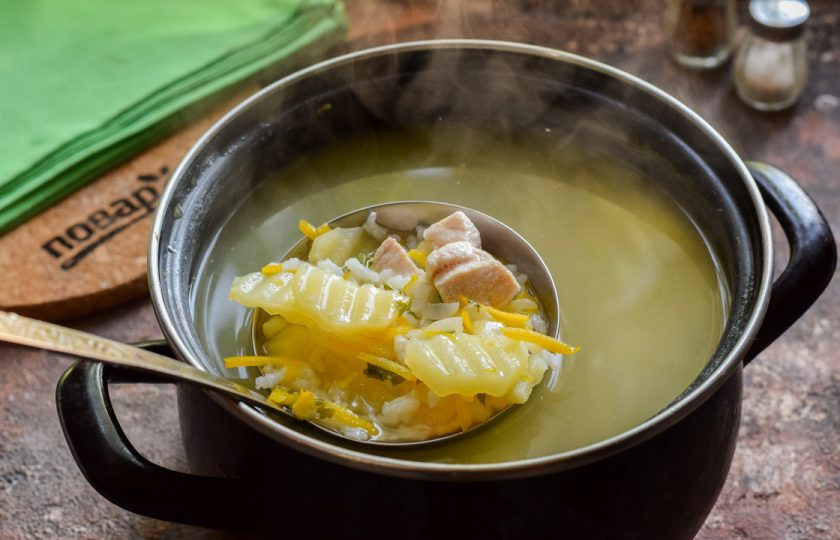 1. Этап. Куриный суп с базиликом: Куриный суп с базиликом готов.