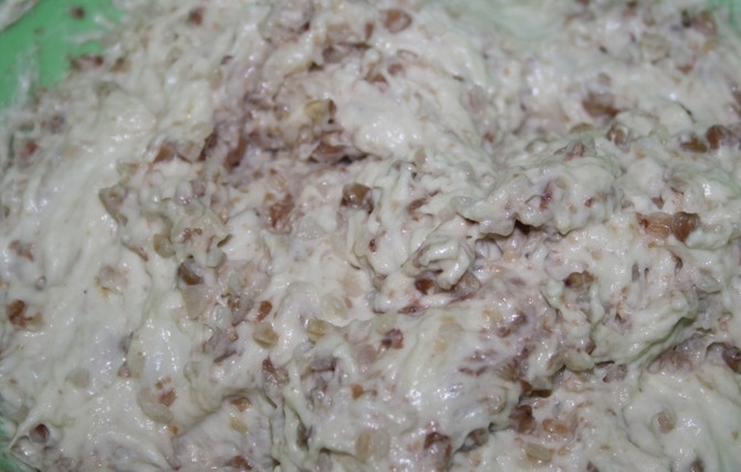 1. Этап. Гречневый хлеб: 5. Перемешиваем.