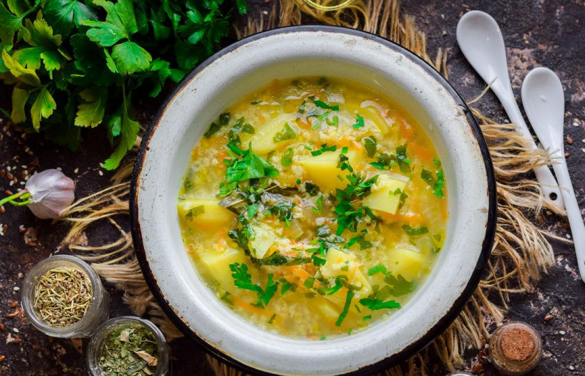 1. Этап. Постный суп с пшеном: Приятного вам аппетита!