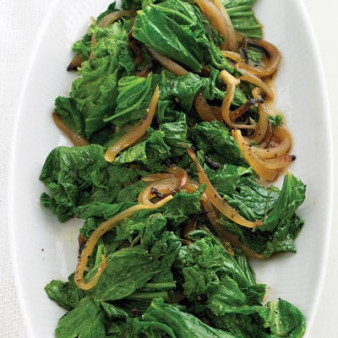 Mustard Greens and Sweet-Onion Saute