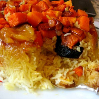 Плов с тыквой и сухофруктами