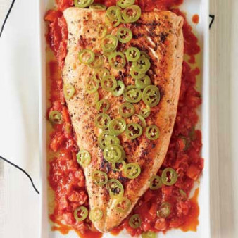 Grilled Salmon with Melted Tomatoes