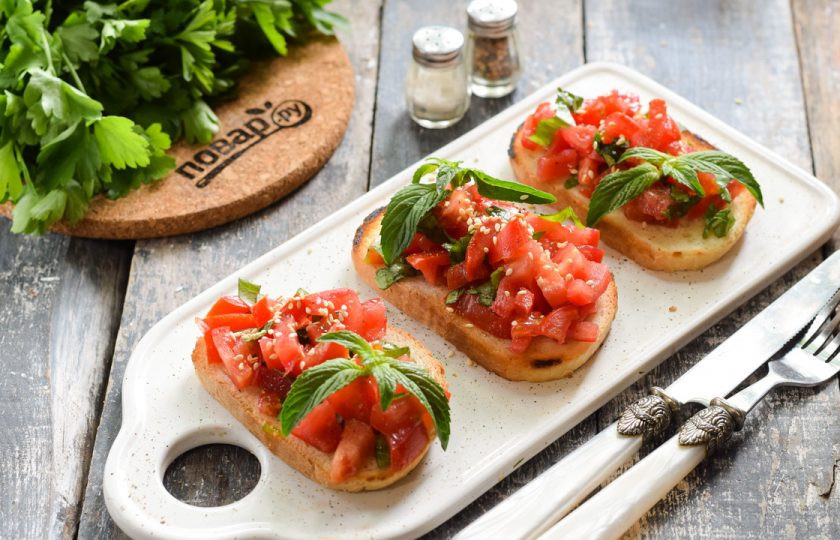 1. Этап. Брускетта в духовке: Приятного вам аппетита!