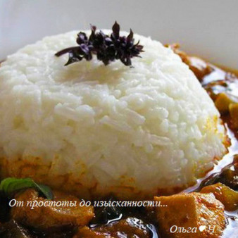 Курица в соусе карри с баклажанами