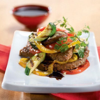 Burgers with Chunky Grilled Vegetables