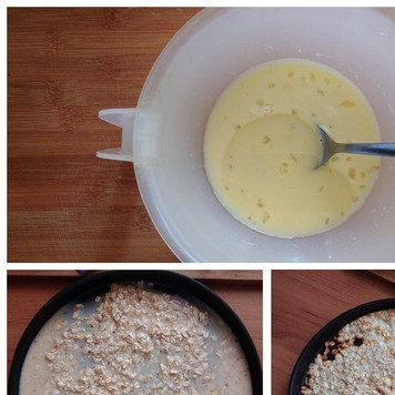 1. Этап. Запечённый овсяноблин: Для пользы берём овсяные хлопья грубые типа 