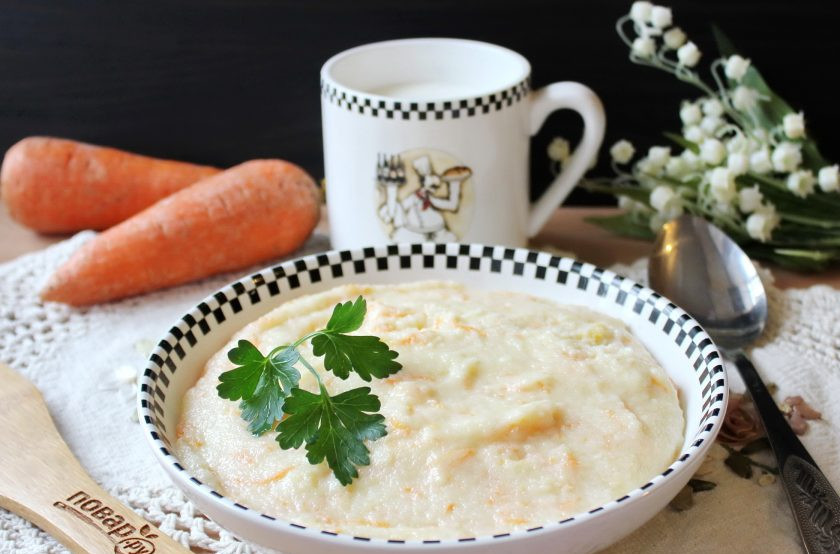 1. Этап. Манная каша с морковью: Манная каша с морковью готова. Можно подавать к столу.