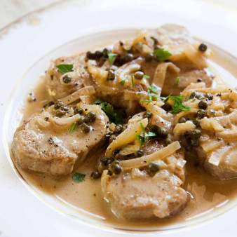 Pork Medallions with Mustard-Caper Sauce