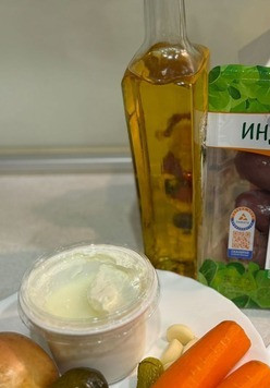 1. Этап. Салат Покоритель сердец: Подготовить продукты