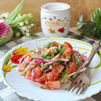 Салат из редьки зеленой