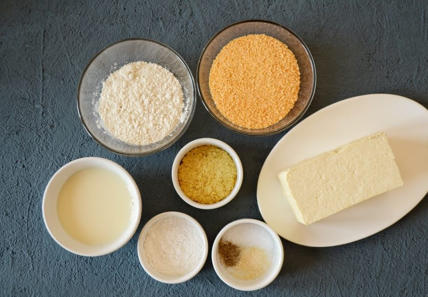 1. Этап. Соевые наггетсы: Подготовьте все ингредиенты.