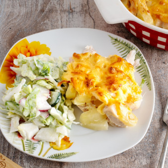 Слоеная картошка с курицей