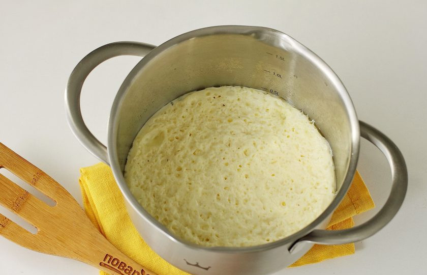 1. Этап. Омлет в кастрюле: Омлет в кастрюле готов.