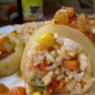 Кальмары, фаршированные рисом и овощами