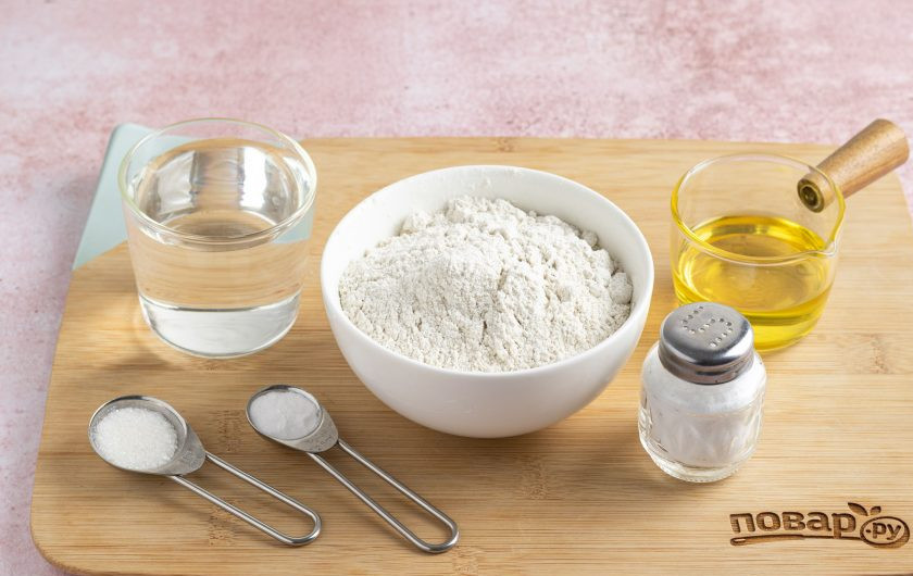 1. Этап. Ржаные лепешки постные: Подготовьте все ингредиенты.