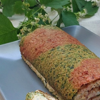 Овощной рулет с яичным салатом