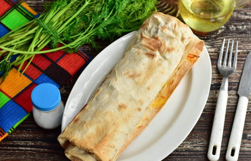 1. Этап. Шаурма со сметанным соусом: Шаурма со сметанным соусом готова! Приятного аппетита!