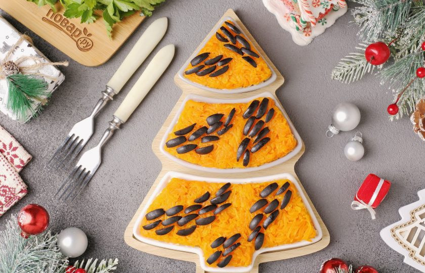 1. Этап. Салат Тигровая ёлочка: Салат 