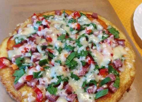 1. Этап. Картофельная пицца на сковороде: И вот наша пицца готова! Довольны все!