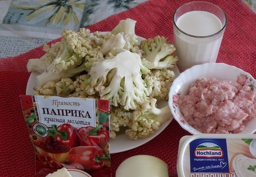 1. Этап. Суп-пюре из цветной капусты: Подготовим продукты.