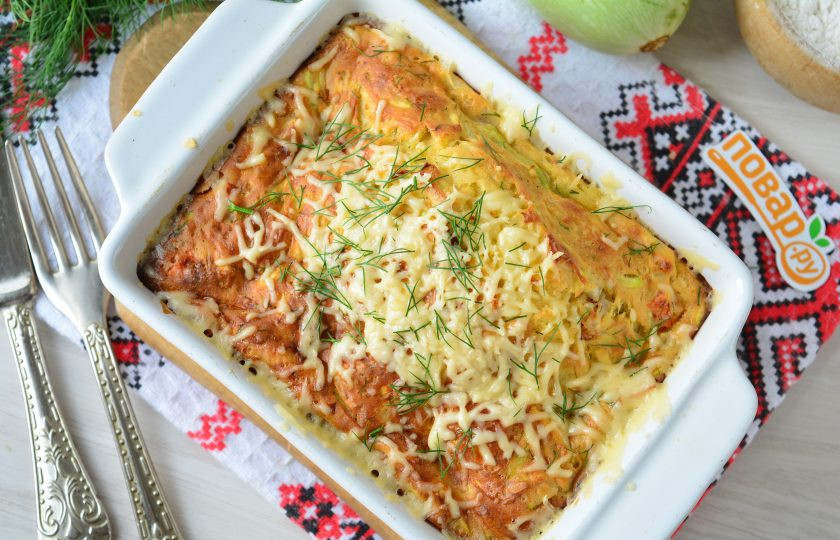 1. Этап. Овощной пирог из кабачков: Готовый пирог подавайте к столу теплым или уже остывшим. Приятного аппетита!