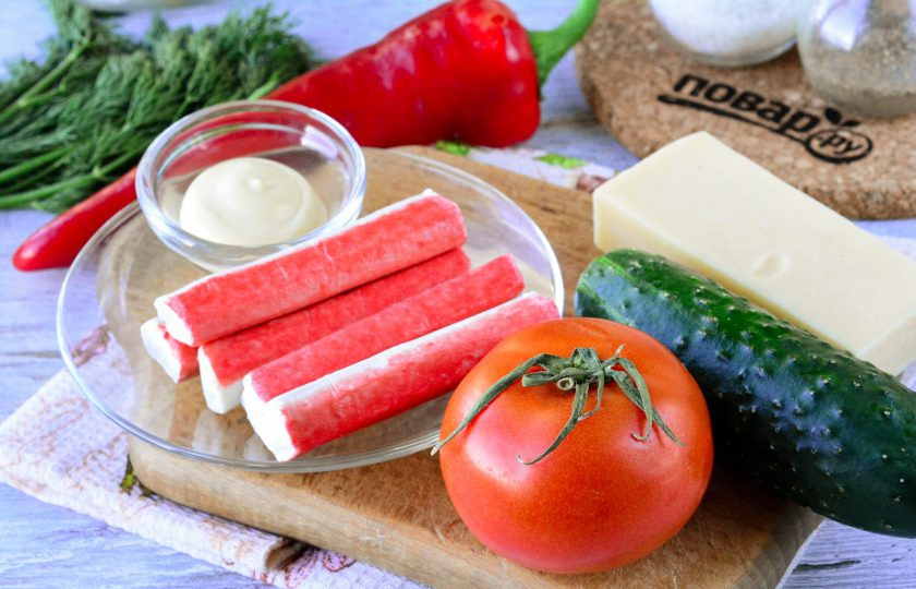 1. Этап. Салат Спартак: Подготовьте все ингредиенты для приготовления салата.