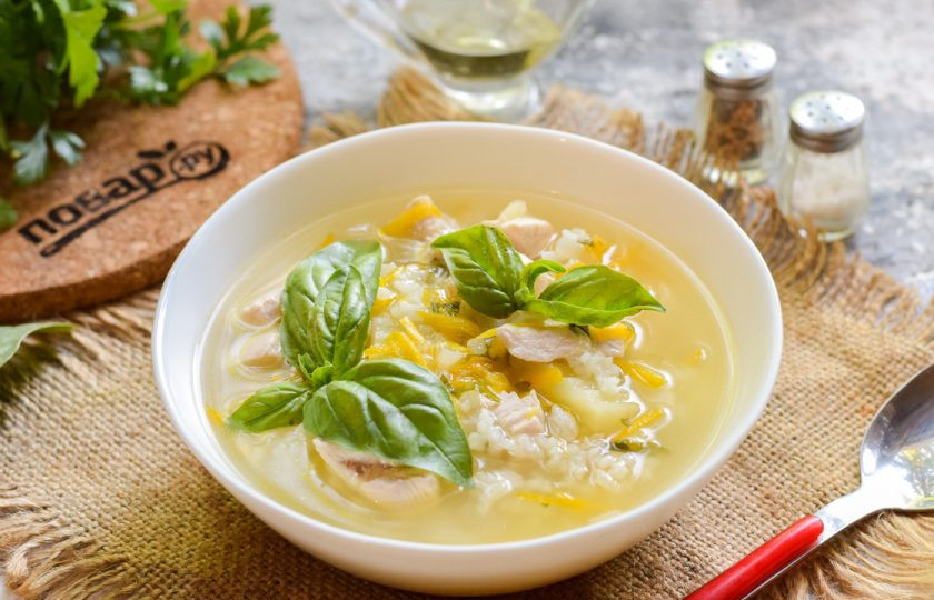 1. Этап. Куриный суп с базиликом: Приятного аппетита!