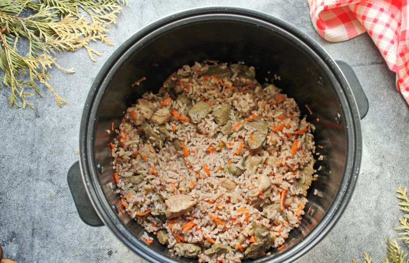 1. Этап. Печень со свининой в мультиварке: Готовьте еще в режиме 