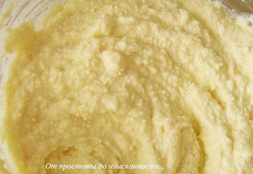 1. Этап. Блинчики с творогом, запеченные в сливках: Для начинки смешайте все ингредиенты.