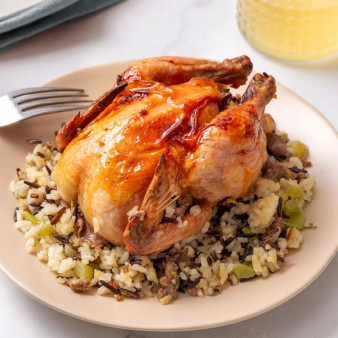 Cornish Game Hens with Wild Rice Stuffing