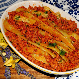 Стручковая фасоль с мясом