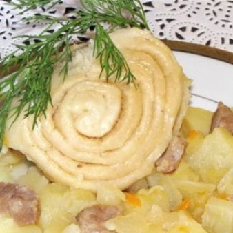 Штрудель с мясом и картошкой