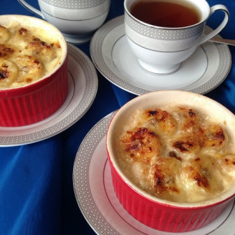 Фрукты, запеченные в сливках