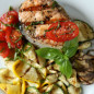 Grilled Salmon with Tomato-Basil Salad