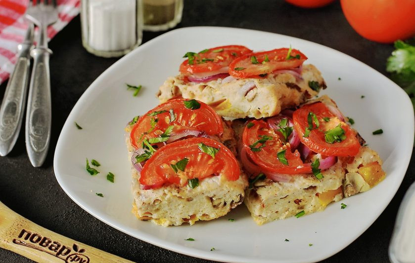 1. Этап. Куриная запеканка ПП: По желанию запеканку можно сбрызнуть оливковым маслом и посыпать зеленью. Приятного аппетита!