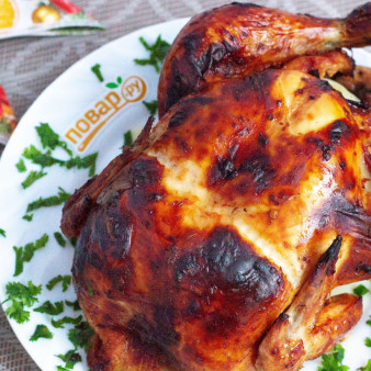 Курица, запеченная с аджикой