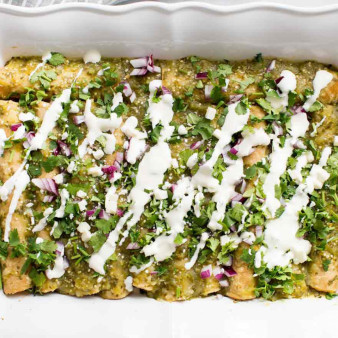 Salsa Verde Chicken Enchiladas