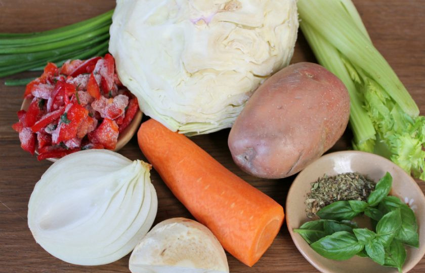 1. Этап. Овощной суп для диабетиков: Подготовим ингредиенты.
