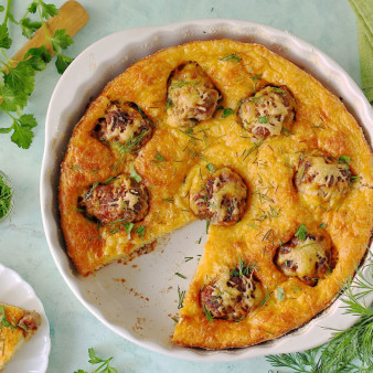 Пирог с тефтелями