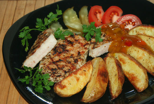 1. Этап. Картошка по-деревенски с мясом: Приятного аппетита!