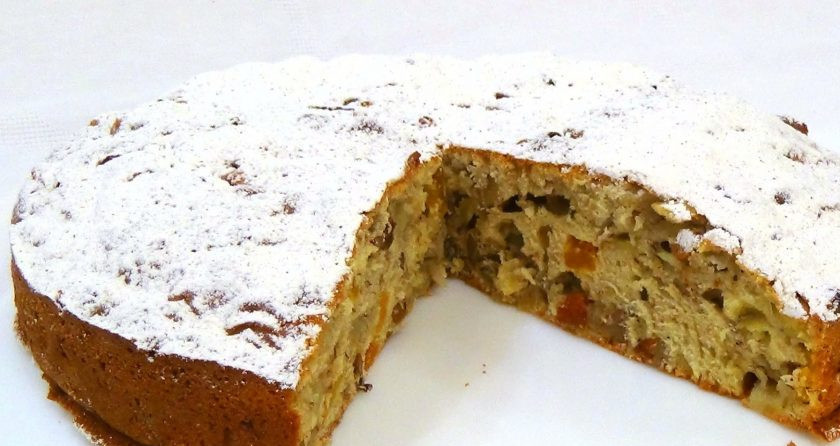 1. Этап. Яблочный пирог Адам и Ева: 5. Готовый пирог остудите и посыпьте сахарной пудрой. Приятного аппетита!