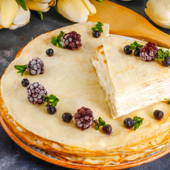 Блинный торт с творожным сыром