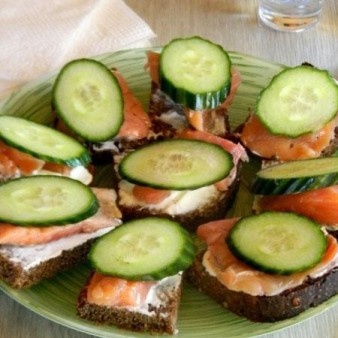 Sandwiches with red fish