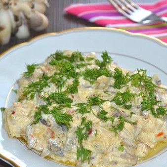 Вешенки в соусе