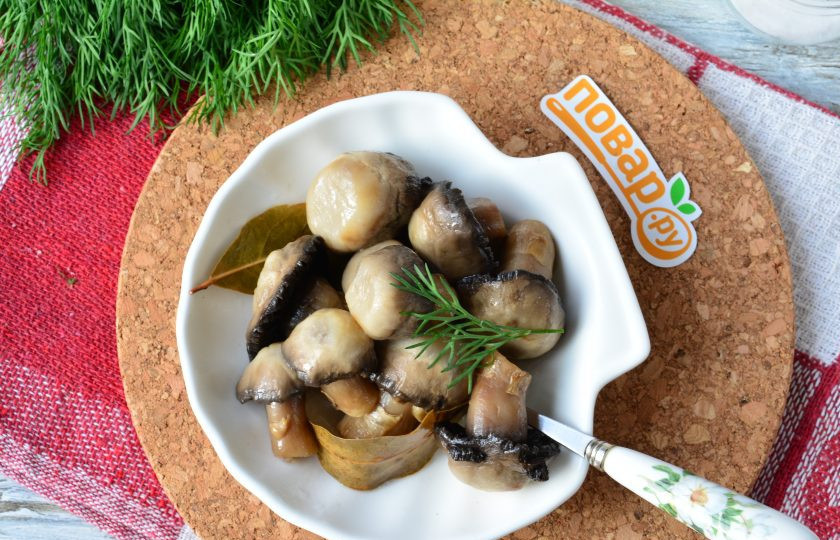 1. Этап. Маринованные грибы за 10 минут: Охлажденную закуску подавайте к столу. Приятного аппетита!