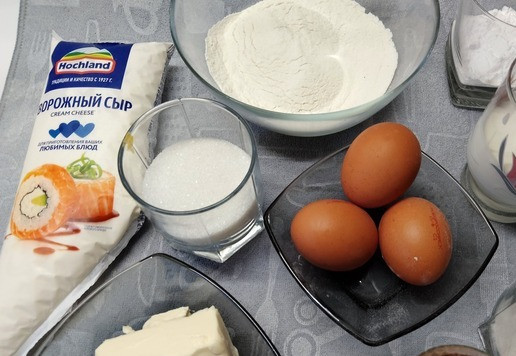 1. Этап. Шоколадные мини-вафли с кремом-чиз: Продукты.