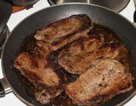 1. Этап. Жареный ломоть говядины: Мясо готово.